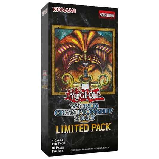Yu-Gi-Oh World Championship 2025 Limited Pack box displayed for Yu-Gi-Oh World Championship event