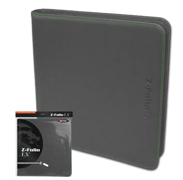 Gray card binder with archival safe polypropylene 12-pocket pages for photo storage