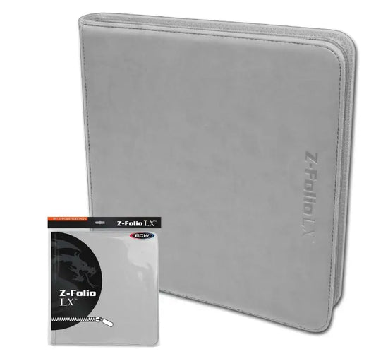 Gray card-collecting binder in Z-Folio 12-Pocket LX Album with safe polypropylene pages