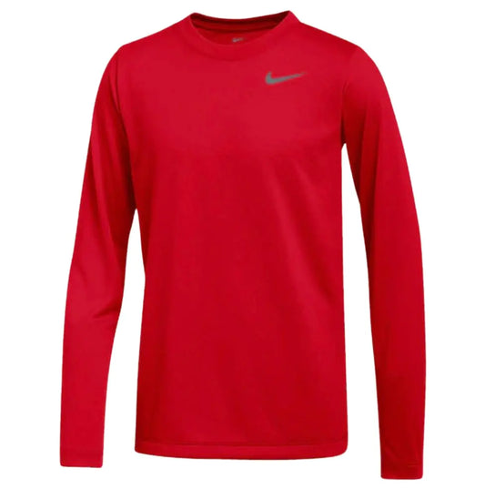 Nike Boys Legend Long Sleeve Athletic T-Shirt (US Alpha Medium Regular University Red)