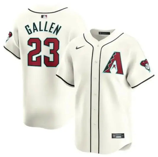 White Zac Gallen Arizona Diamondbacks Nike Home Limited Player Jersey with team logo