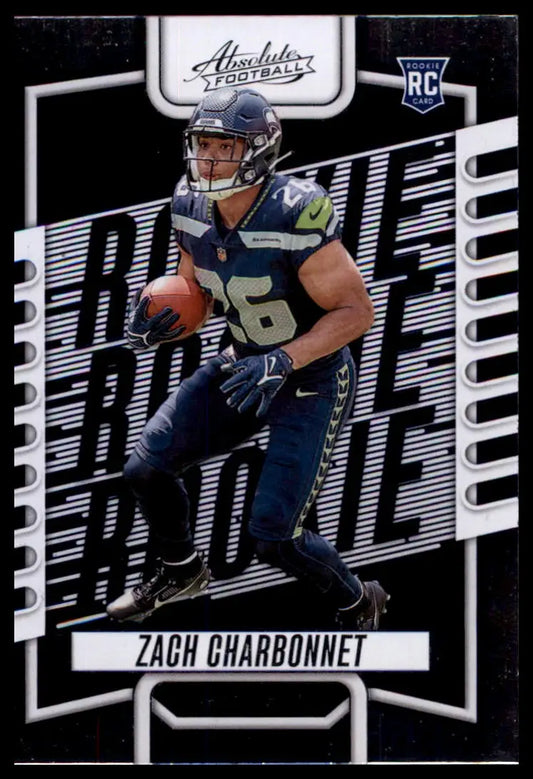 Zach Charbonnet rookie football card from Panini Absolute 2023 Seattle Seahawks