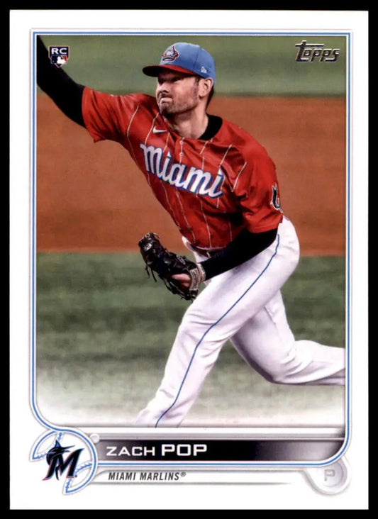 Zach Pop baseball card from 2022 Topps Rookie Series Miami Marlins product