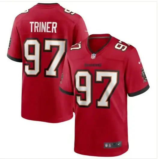 Red Zach Triner Tampa Bay Buccaneers Nike Game Jersey with number 97 and TRINER on back