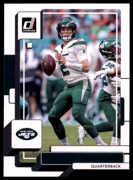 Football trading card featuring Zach Wilson from 2022 Donruss New York Jets collectible