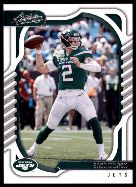 Zach Wilson football card from Panini Absolute 2022 Panini Absolute Retail series