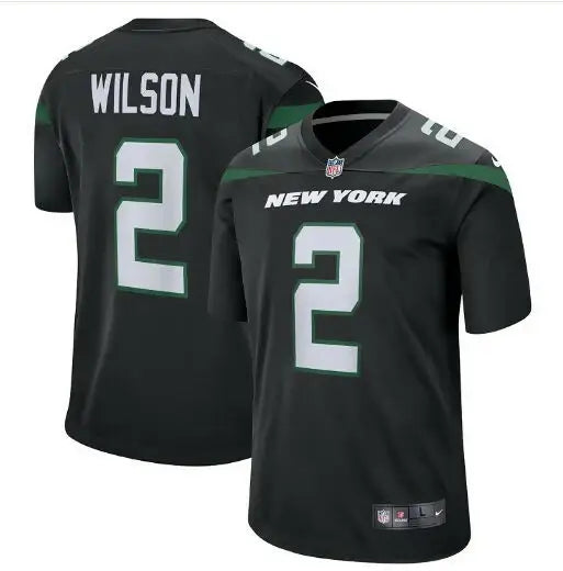 Black Zach Wilson New York Jets Nike Alternate Game Jersey featuring jersey number 2