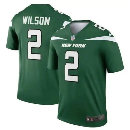 Green New York Jets Nike Legend jersey with number 2 for Zach Wilson football fan