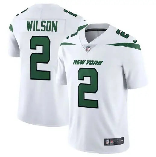 White New York Jets Nike Vapor Limited jersey featuring #2 for Zach Wilson