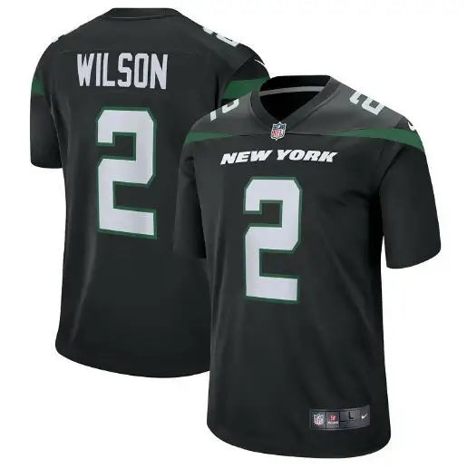 Black Zach Wilson New York Jets Nike White Game Jersey displayed in Jets Nike White product