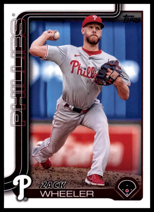 Zack Wheeler baseball card from 2025 Topps #218 Philadelphia Phillies collection