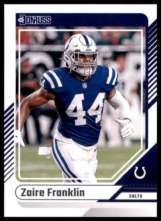 Zaire Franklin football card from 2024 Donruss series featuring Indianapolis Colts player