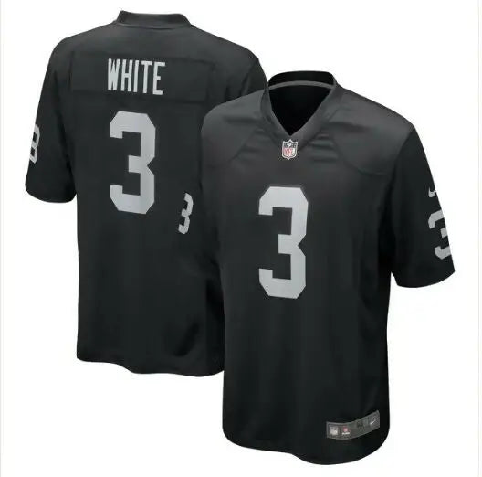 Black White 3 NFL jersey Zamir White Las Vegas Raiders Team Game Jersey