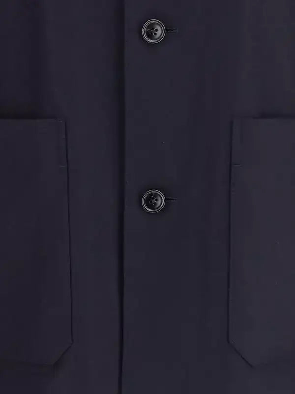 Dark blue ZEGNA Alpe Wool Chore Jacket with front patch pockets for men’s outerwear