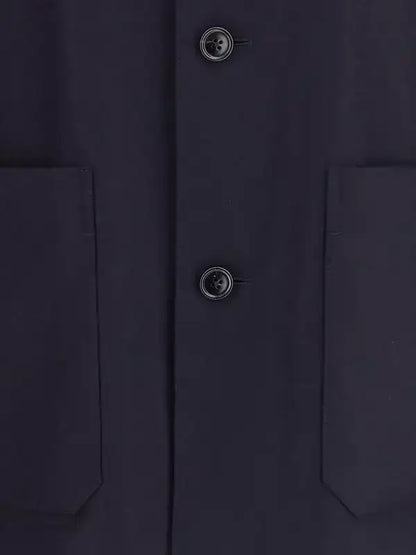 Dark blue ZEGNA Alpe Wool Chore Jacket with front patch pockets for men’s outerwear