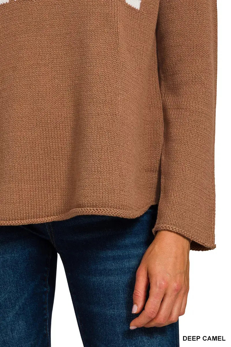 Zenana Beach V Neck Sweater