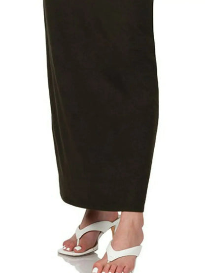 Zenana Brushed Dty Thin Strap Racerback V-Neck Maxi Dress - Racerback V-Neck Maxi Dress