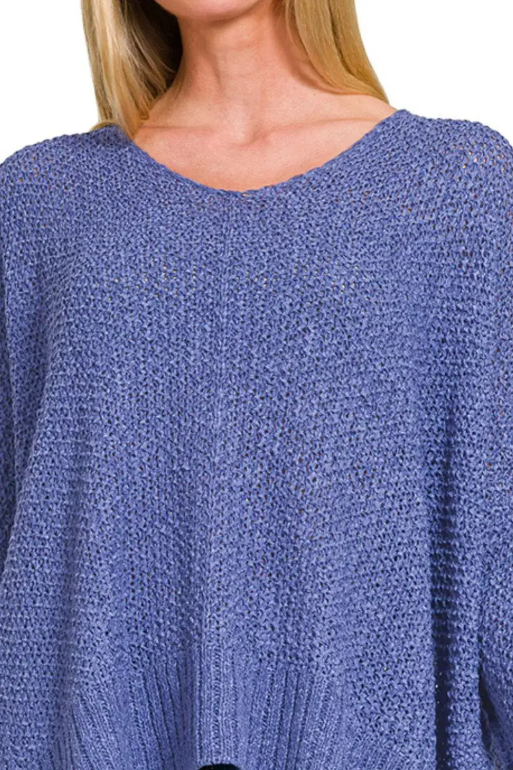 Zenana Dolman Sleeve V-Neck Sweater
