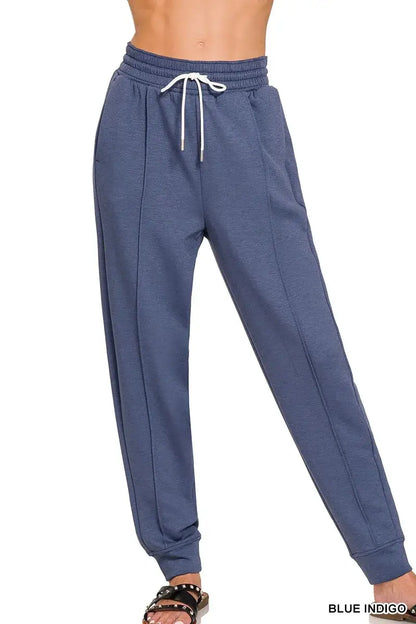 Zenana Drawstring Scuba Sweatpants with Pockets - Sweatpants with Pockets