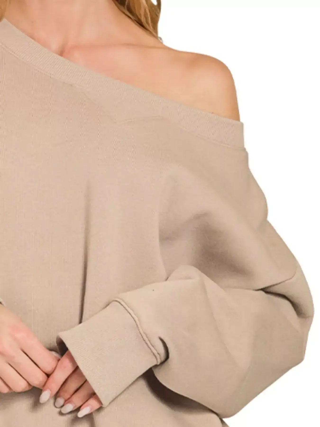 Zenana Fleece Boat Neck Sweatshirt and Shorts Set