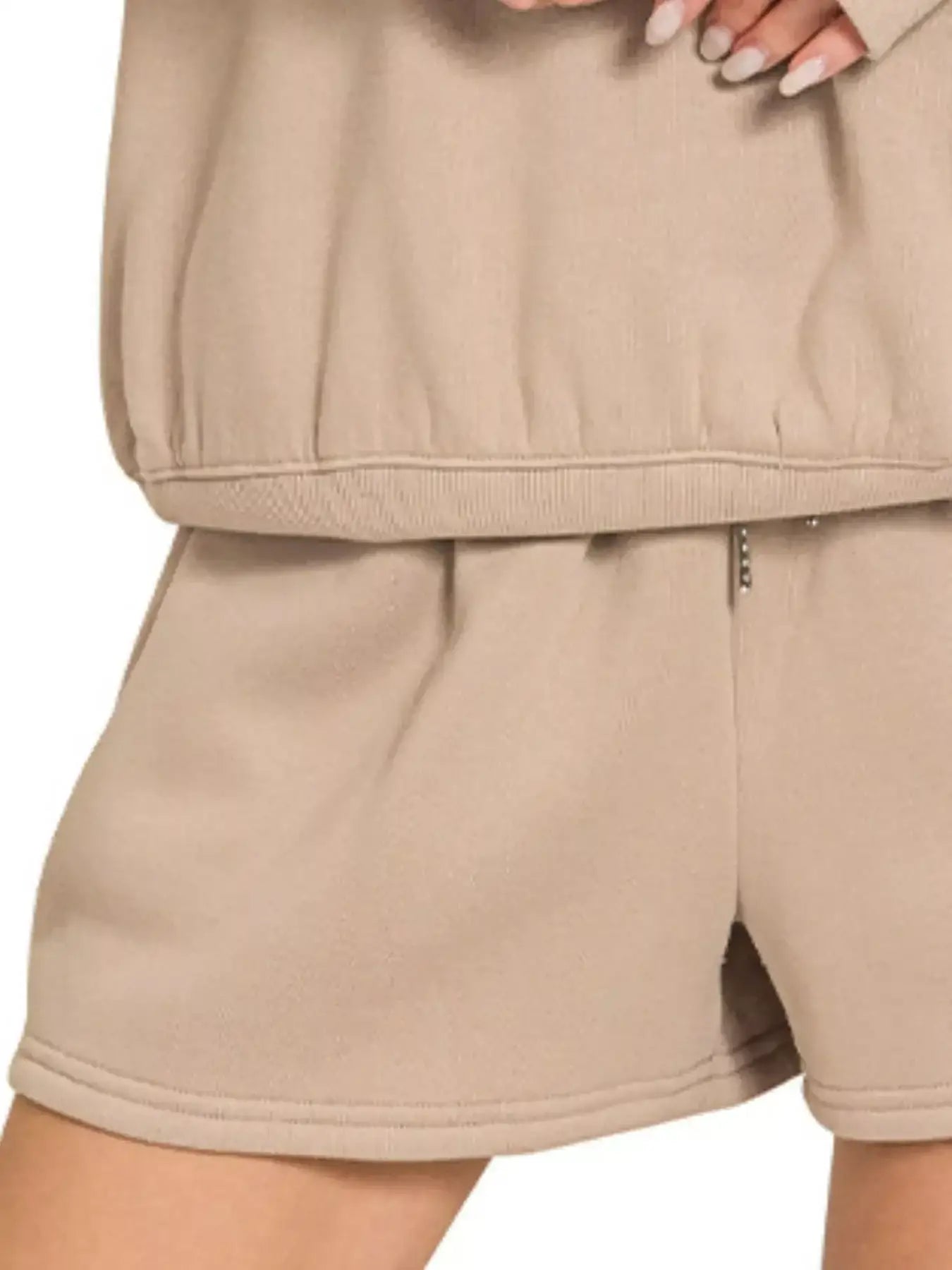 Zenana Fleece Boat Neck Sweatshirt and Shorts Set