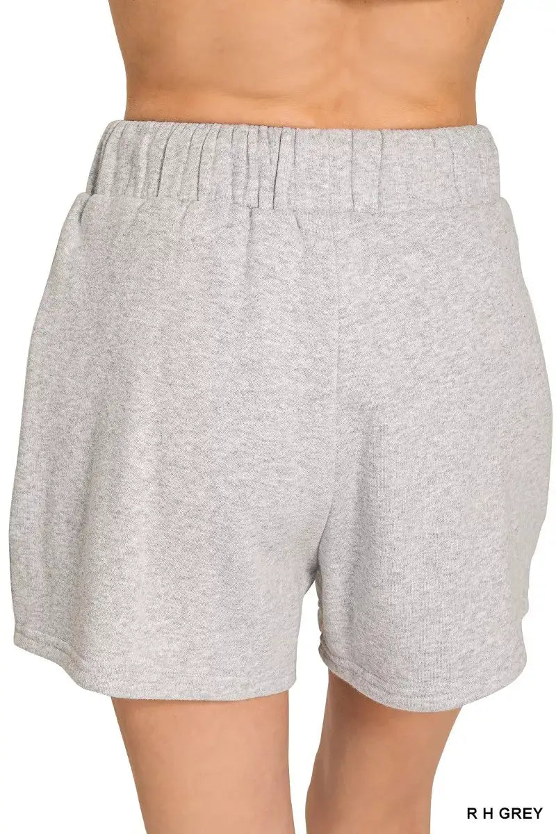 Zenana Fleece Long Sleeve Sweatshirts & Shorts Set