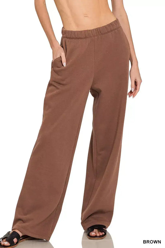 Zenana Fleece Sweatpant with Pockets - Fleece Sweatpant with Pockets