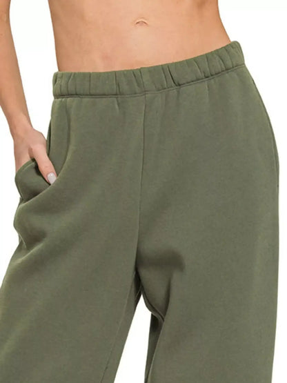 Zenana Fleece Sweatpant with Pockets - Fleece Sweatpant with Pockets