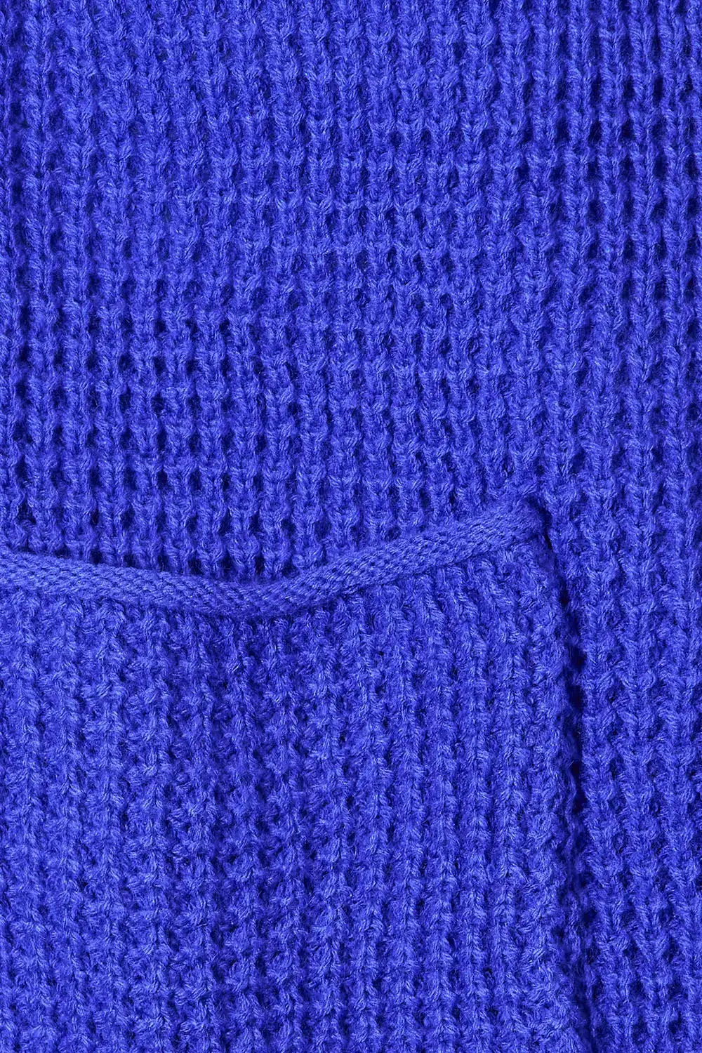 Royal blue knit fabric with openwork pattern and horizontal seam for Zenana cardigan