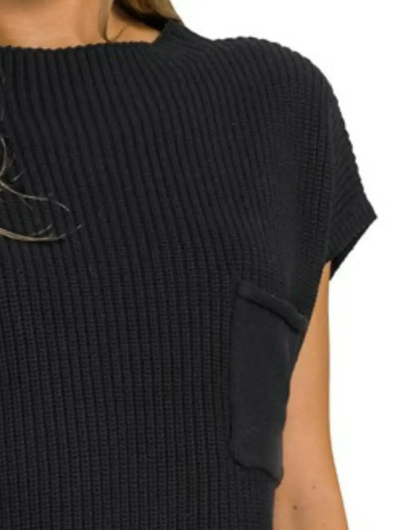 Zenana Mock Neck Short Sleeve Sweater - Neck Short Sleeve Sweater