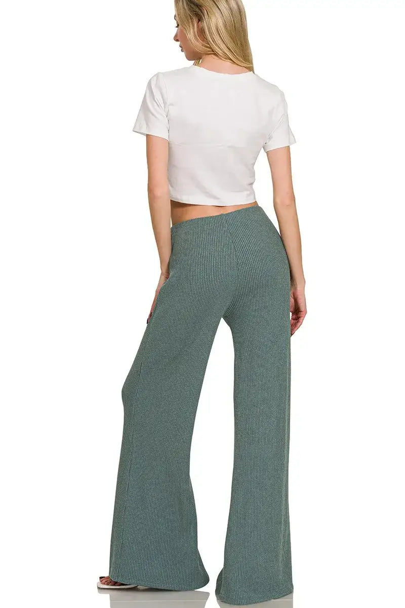Zenana Mock Neck Top and Pants Sweater Set - Top and Pants Sweater Set