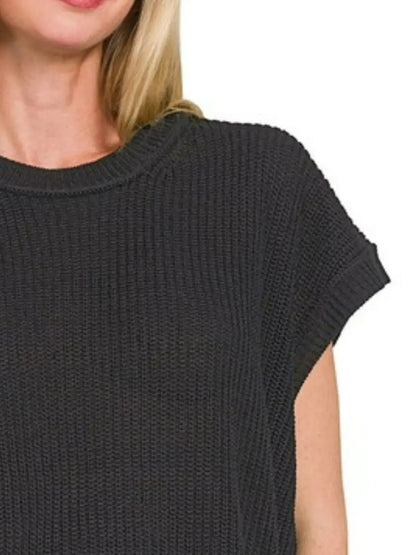 Zenana Oversized Crew Neck Sweater - Crew Neck Sweater