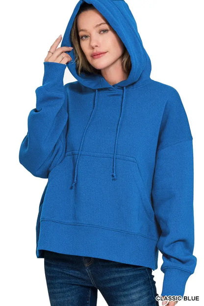 Zenana Oversized Fleece Kangaroo Pocket Hoodie