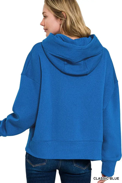 Zenana Oversized Fleece Kangaroo Pocket Hoodie