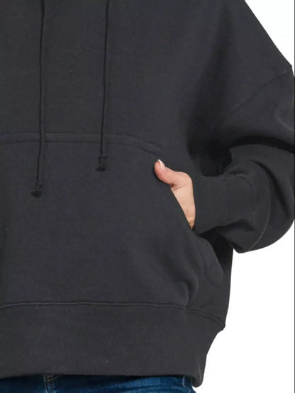 Zenana Oversized Fleece Kangaroo Pocket Hoodie - Fleece Kangaroo Pocket Hoodie