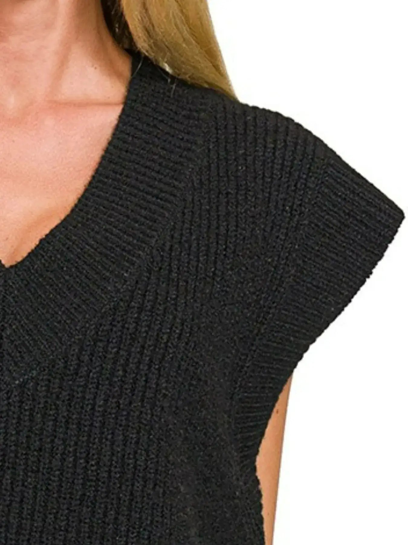 Zenana Oversized Sweater Vest with Side Slit - Sweater Vest with Side Slit