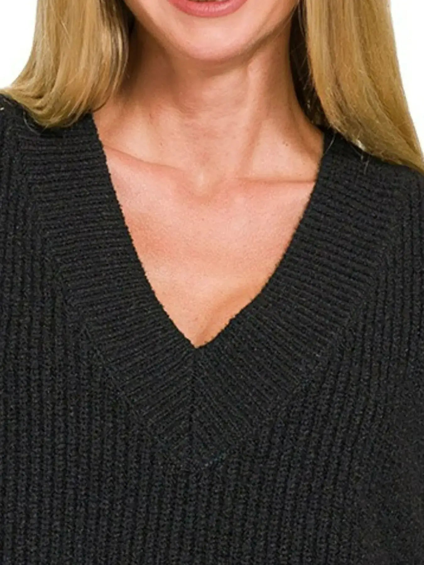 Zenana Oversized Sweater Vest with Side Slit - Sweater Vest with Side Slit