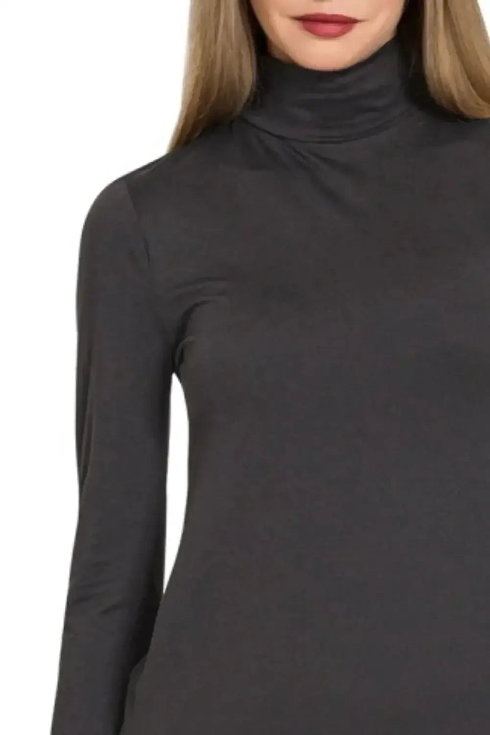 Zenana Premium Microfiber Mock Neck Top - Mock Neck Top