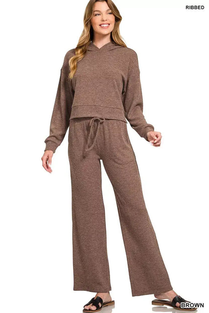 Zenana Ribbed Drawstring Lounge Pants