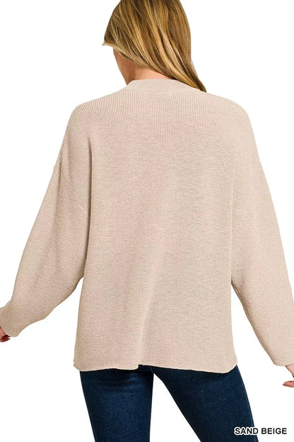 Zenana Round Neck Knit Top and Shorts Sweater Set - Knit Top and Shorts Sweater Set