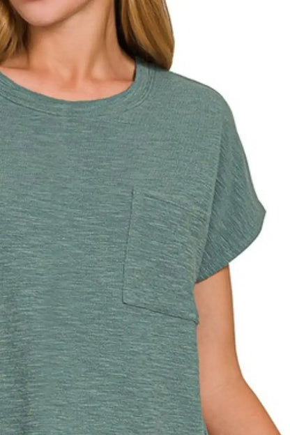 Zenana Round Neck Short Sleeve T-Shirt - Sweaters & Cardigans/Cardigans