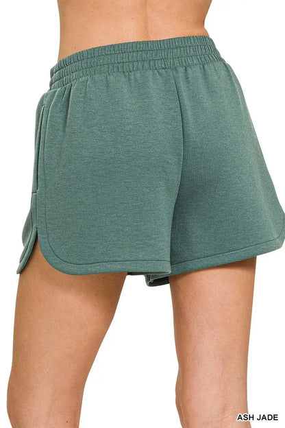Zenana Scuba Elastic Waistband Dolphin Shorts