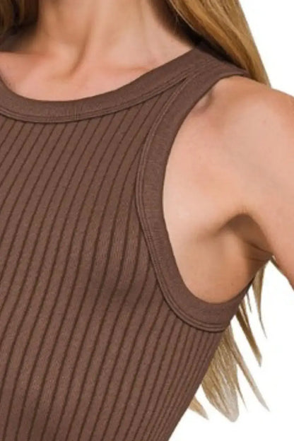 Zenana Seamless Ribbed Crop Tank