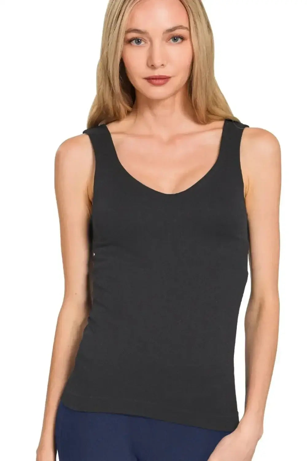 Zenana Seamless Tank Top - BLACK / S/M - Tank Top
