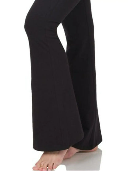 Zenana Wide Waistband Yoga Flare Pants - Yoga Flare Pants