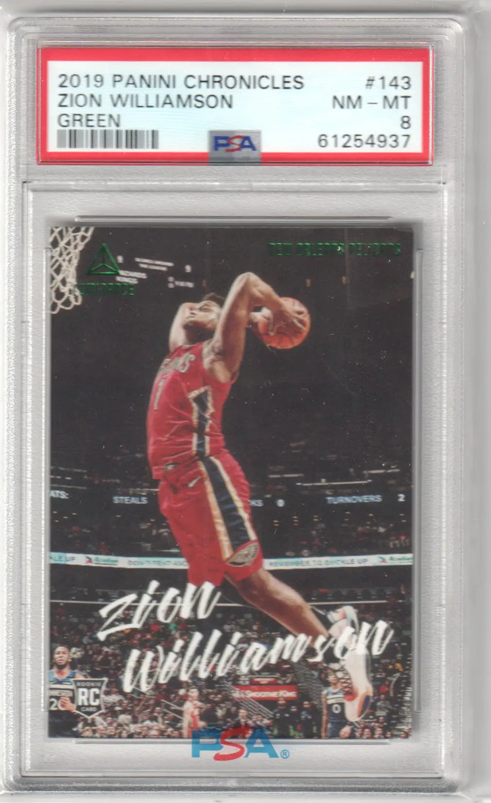 Graded Zion Williamson Panini Chronicles Columbia Hobby basketball card PSA 8 NM-MT