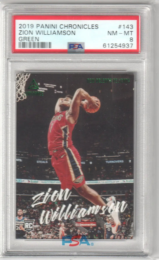 Graded Zion Williamson Panini Chronicles Columbia Hobby basketball card PSA 8 NM-MT