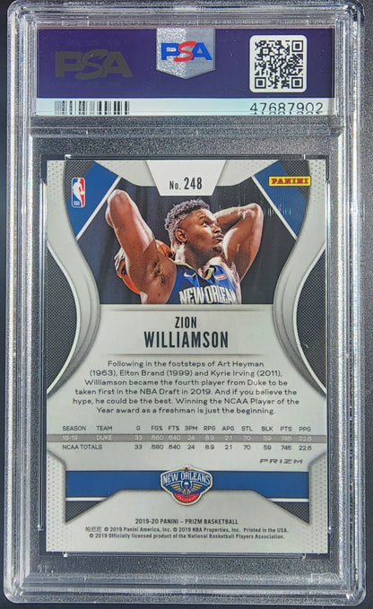 Zion Williamson 2019 Panini Prizm #248 Silver PSA 9 Mint - Singles
